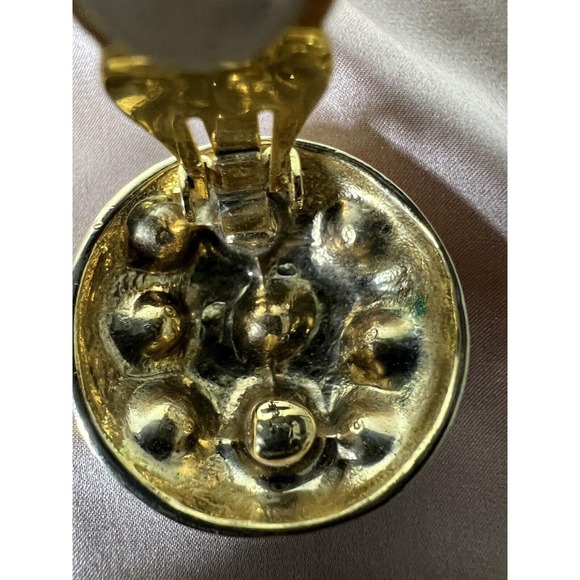 Earrings  Clip On gold tone Star flower multicolor Rhinestones 80's fashion - Picture 5 of 7